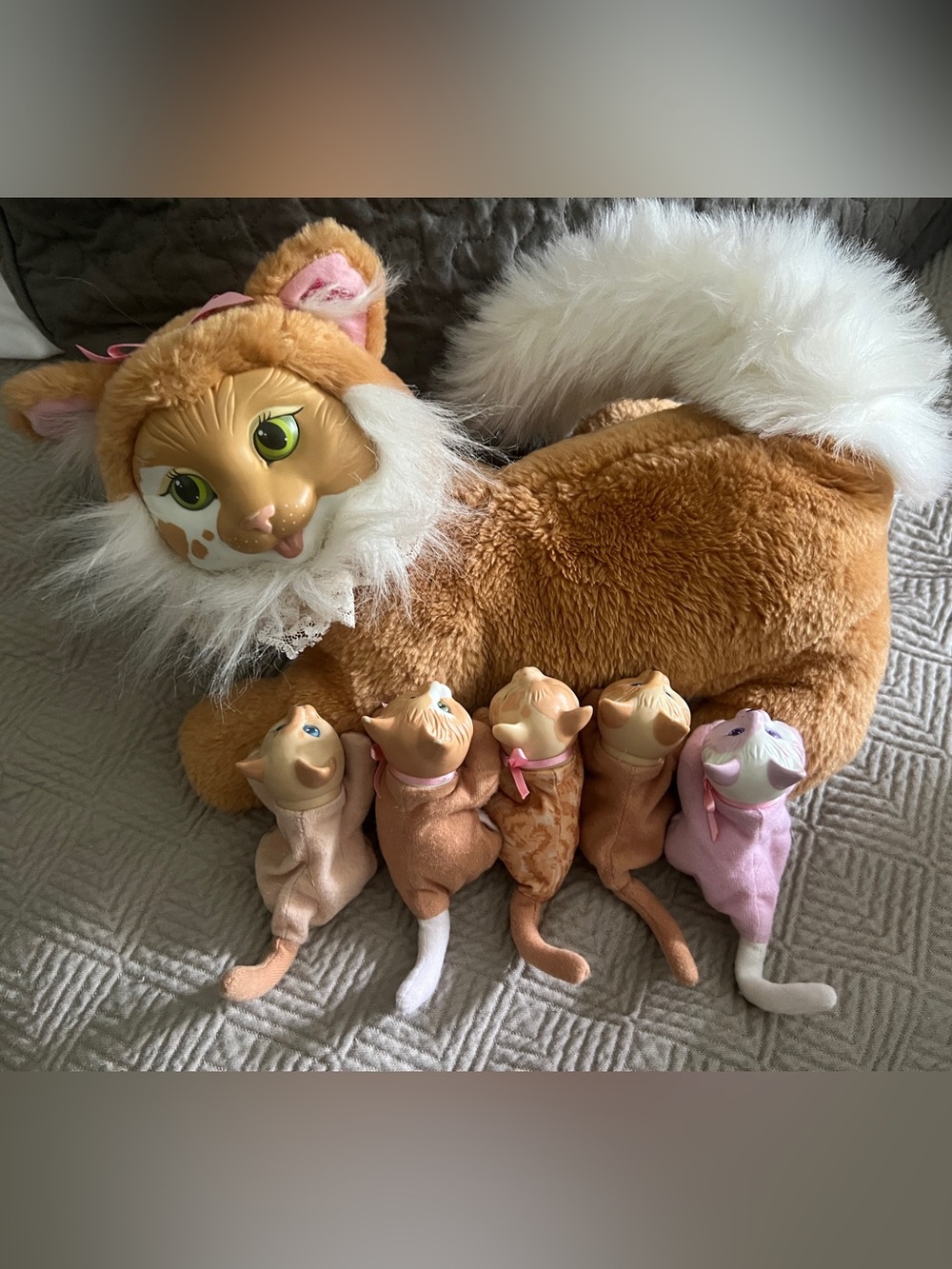 Vintage 1990s Hasbro Kitty Surprise plush toy set